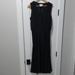 VINTAGE - Elegant Black Sleeveless Dress